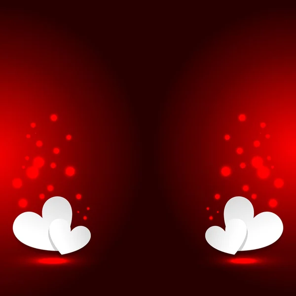 Fondo rojo con corazones — Vector de stock