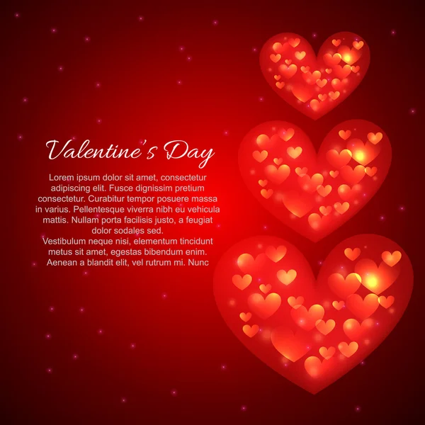 Día de San Valentín hermoso fondo corazones — Vector de stock