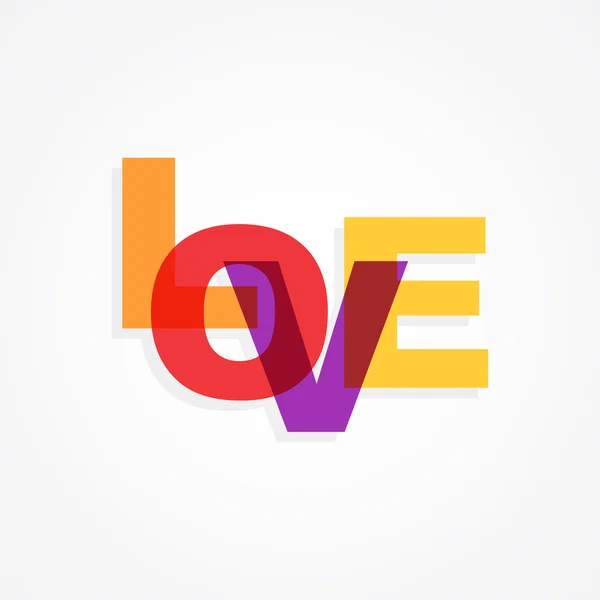 colorful text of love isolated in white background