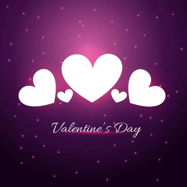 Valentine dag hart illustratie op paarse achtergrond — Stockvector