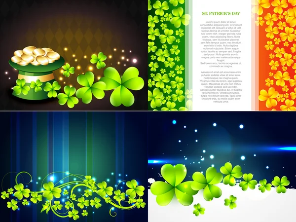 Set of saint patrick's day background — Stock Vector