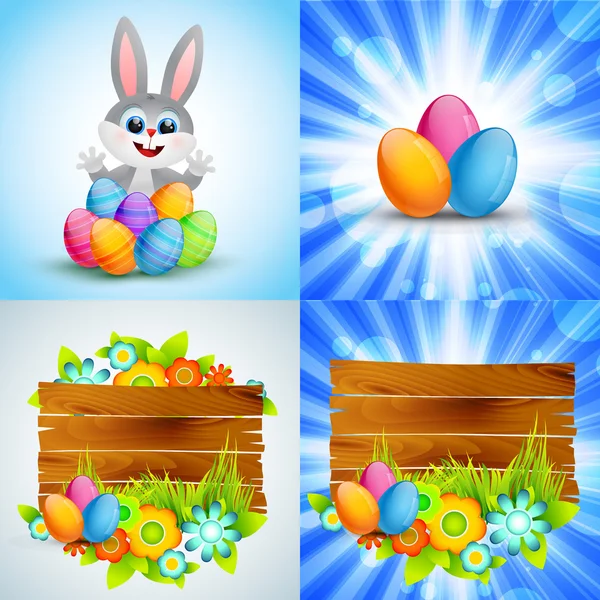 Colorful set of easter background — Stock Vector
