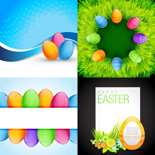 Collection of easter background — Stock Vector