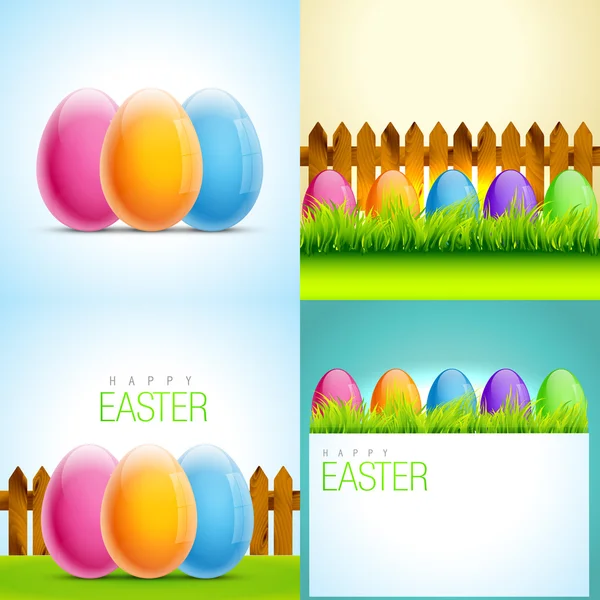 Set of easter background illustration — Stock Vector