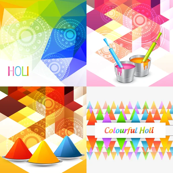 Collection of holi background — Stock Vector