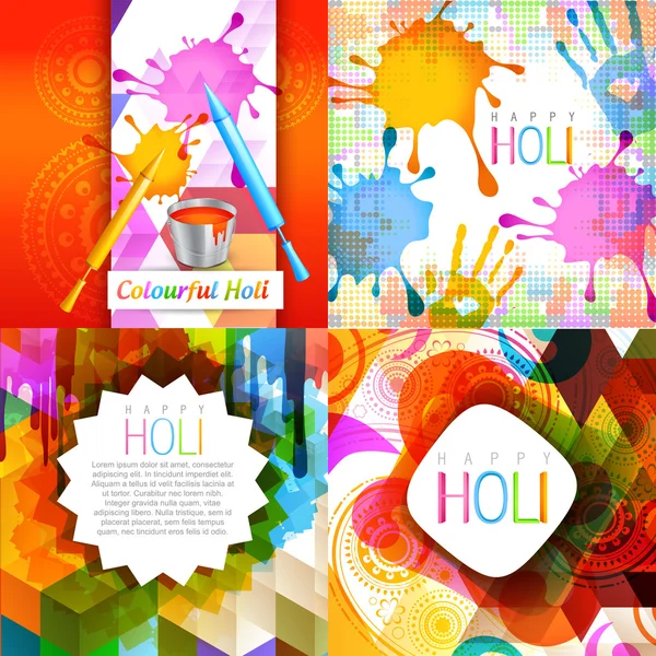 Ensemble de design holi coloré — Image vectorielle