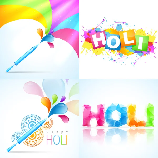 Ensemble coloré de fond holi — Image vectorielle