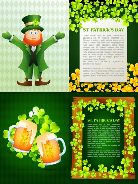 Sammlung von Saint Patrick 's Day Hintergrundillustration — Stockvektor
