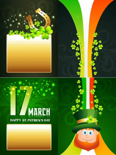 Set of saint patrick's day background — Stock Vector