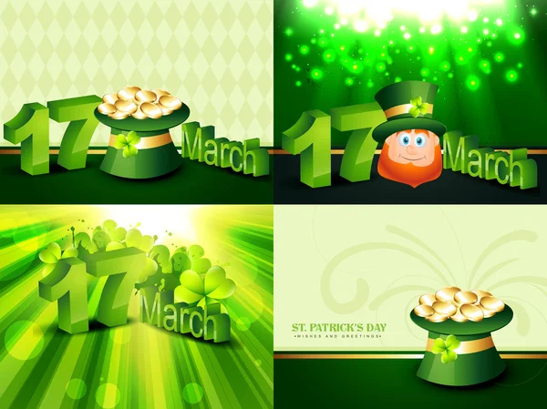 Creative set of saint patrick's day background — Stock Vector