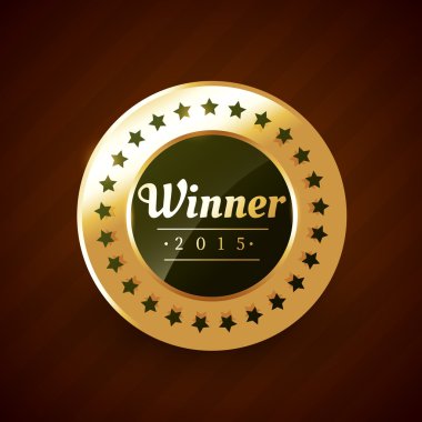 kazanan-in yıl 2015 altın etiket vektör tasarımı