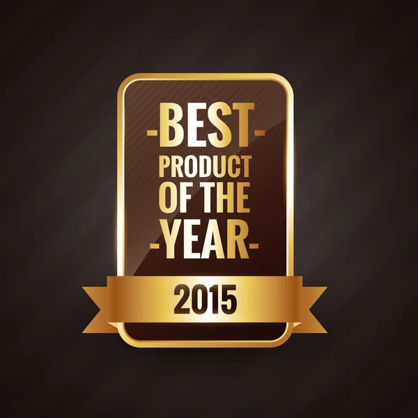 Beste product van het jaar 2015 gouden labelontwerp — Stockvector