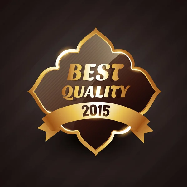 2015 beste kwaliteit gouden label vector design — Stockvector