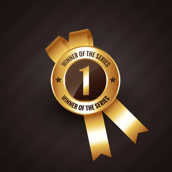 Gagnant numéro un étiquette de rosette de badge vectoriel — Image vectorielle