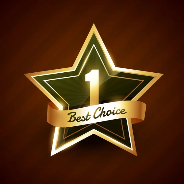 No. 1 best choice golden label badge vector — Stock Vector