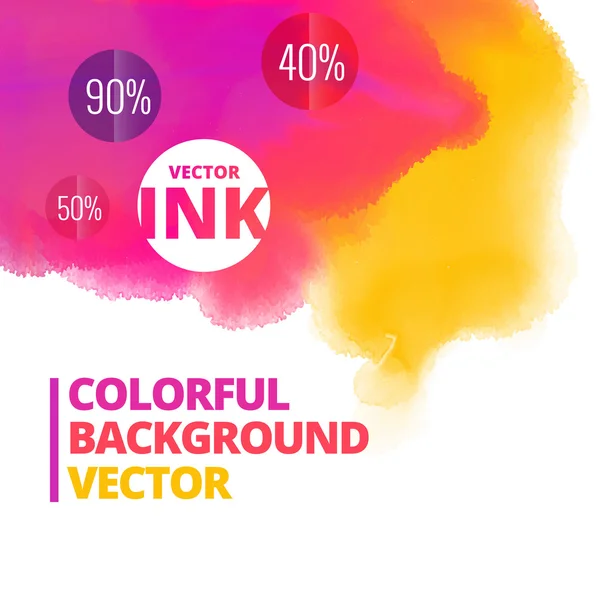 Ink splash colors vector background design — Stock Vector