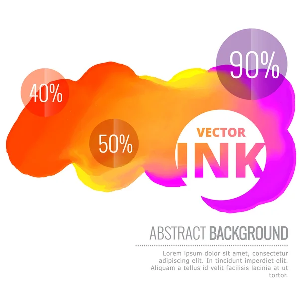 Colorful ink splash flowing vector design background — Stock Vector