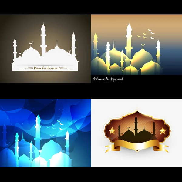 Векторный привлекательный набор фона рамадан-карим — стоковый вектор