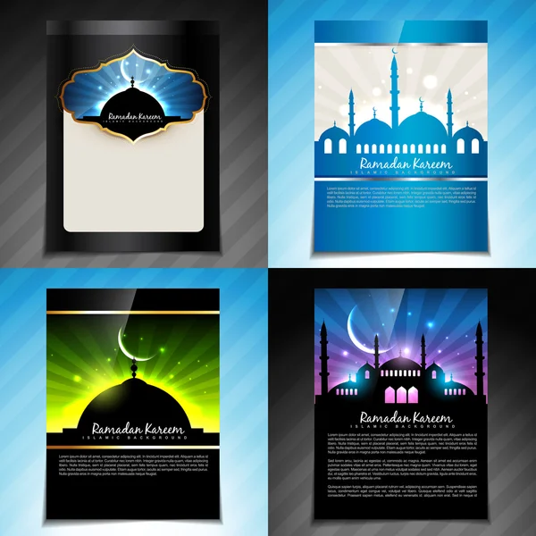 Vektor Set von Ramadan Kareem Festival Broschüre Design — Stockvektor