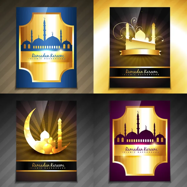 Vector set van aantrekkelijke brochure van ramadan kareem festival — Stockvector