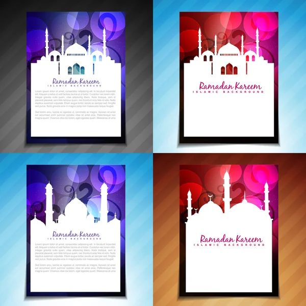 Set vettoriale di progettazione brochure Ramadan Kareem — Vettoriale Stock