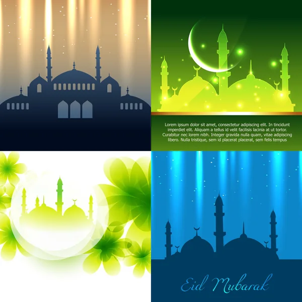 Vector set van aantrekkelijke achtergrond van ramadan kareem festival — Stockvector