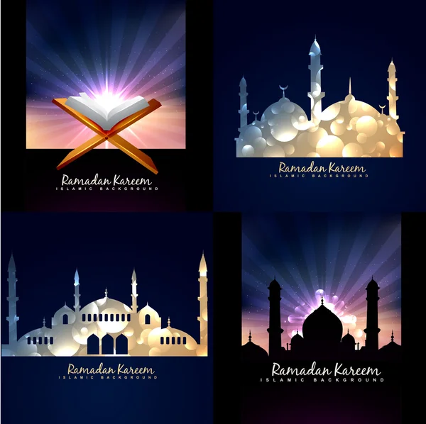 Vector insamling av ramadan kareem bakgrund Vektorgrafik