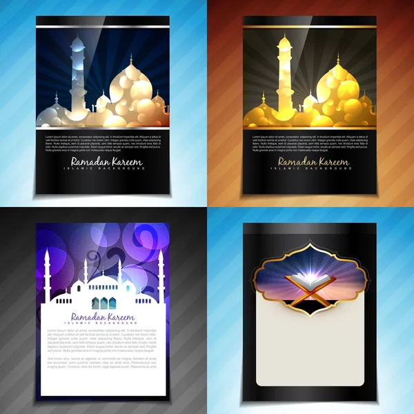 Vector set of attractive brochure design illustration of eid fes — Stock Vector