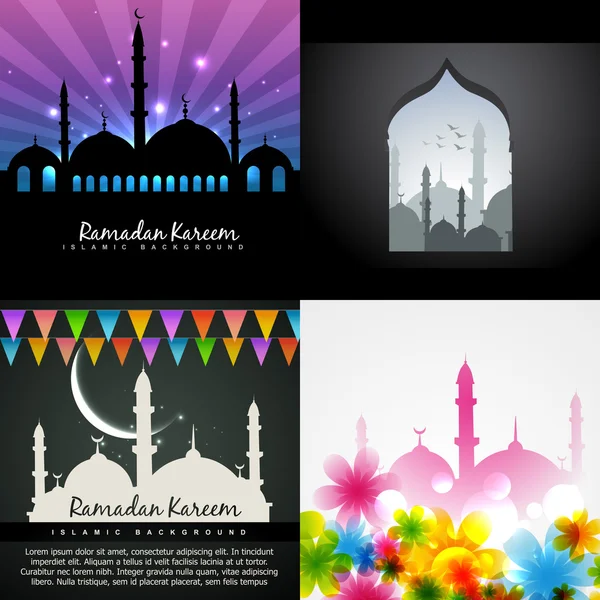 Colección vectorial de diseño atractivo de ramadán kareem festiva — Archivo Imágenes Vectoriales