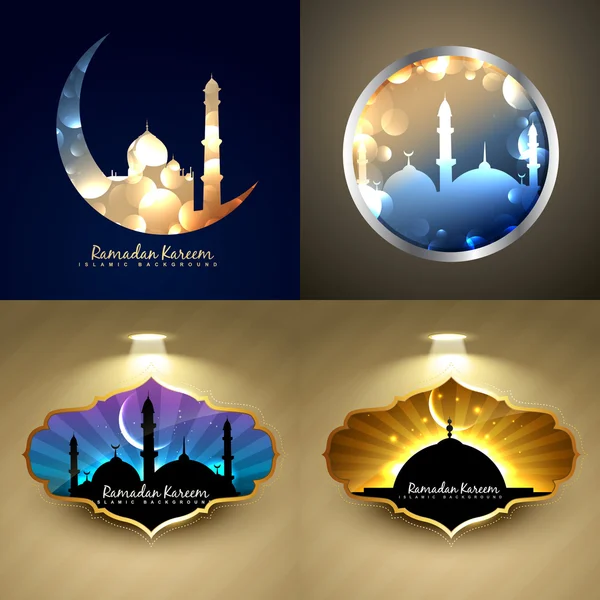Vector set of attractive background of ramadan kareem festival — Stock Vector