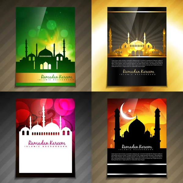 Vector atractivo conjunto de folleto de la ilustración del festival eid — Vector de stock