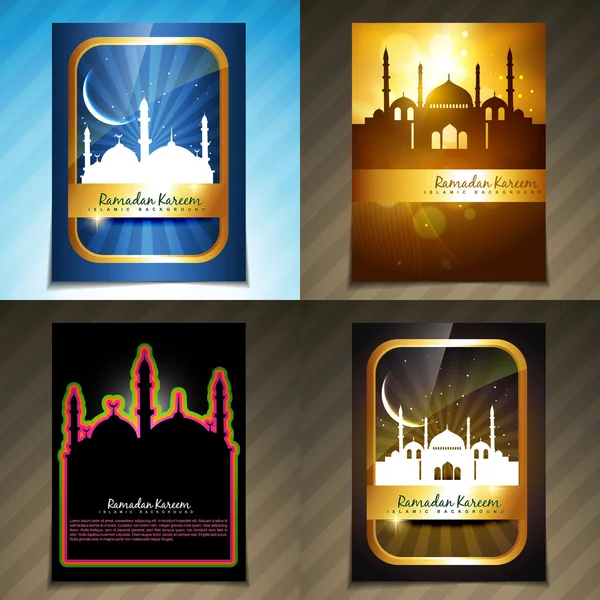 Vector aantrekkelijke set van brochure van ramadan festival illustrati — Stockvector