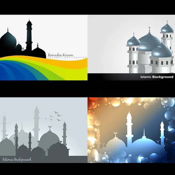 Ramadan kareem festival illu set vector aantrekkelijke achtergrond — Stockvector