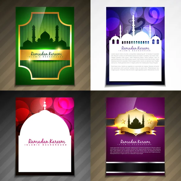 Vector atractivo conjunto de folleto de la ilustración del festival eid — Vector de stock