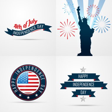  Amerikan bayrağı tasarım yaratıcı deseni kümesi 