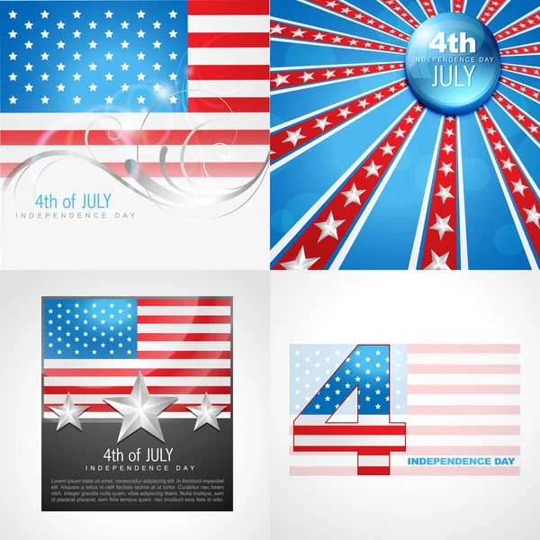Vector collectie van Amerikaanse vlag ontwerp — Stockvector