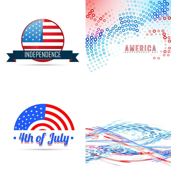 4 de julho independência americana fundo do dia conjunto — Vetor de Stock