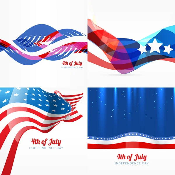 Amerikan Bağımsızlık günü arka plan kümesi — Stok Vektör