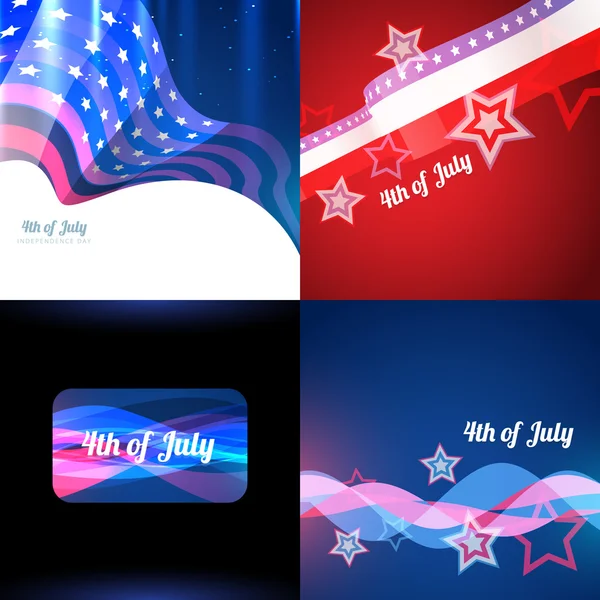 Collection of american flag background — Stock Vector