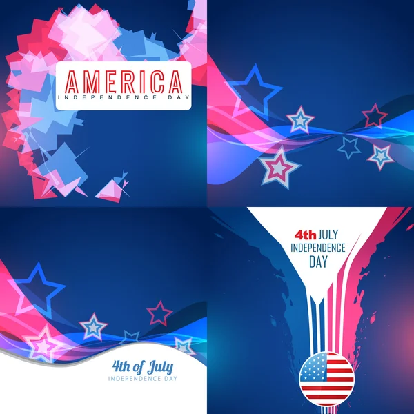 Vector conjunto de fondo abstracto del día de la independencia americana — Archivo Imágenes Vectoriales