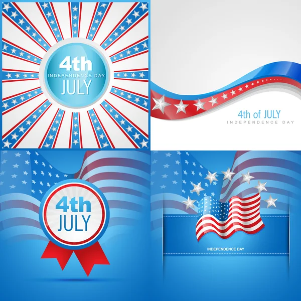 Set of american flag abstract background — Stock Vector