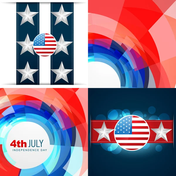 第 4 回 7 月アメリカ独立記念日の背景光を示すのベクトルを設定 — ストックベクタ