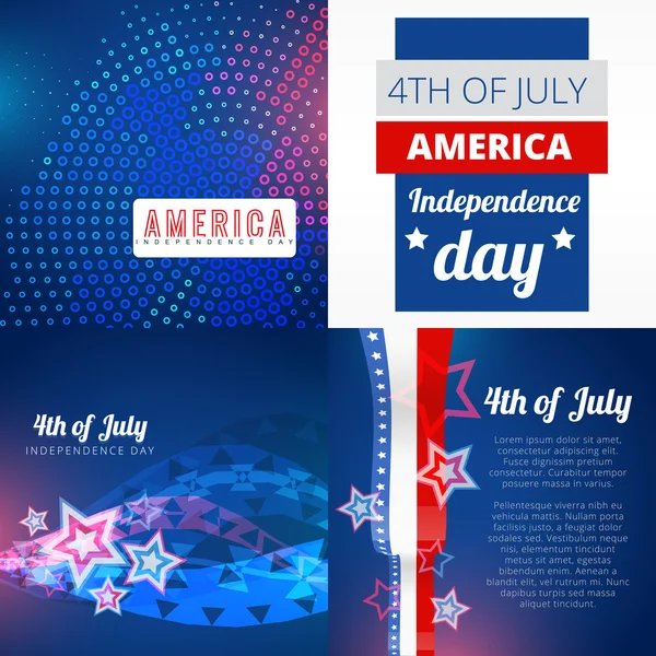4 7 月美国独立日背景一套 — 图库矢量图片