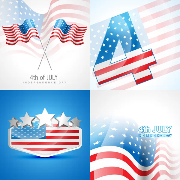 Kreativ uppsättning amerikanska självständighetsdagen bakgrund illustratio — Stock vektor