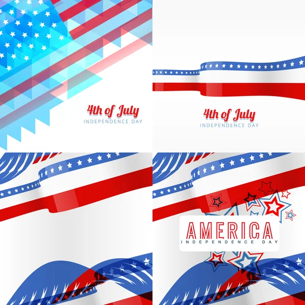 Creative set of american independence day background — Stock Vector