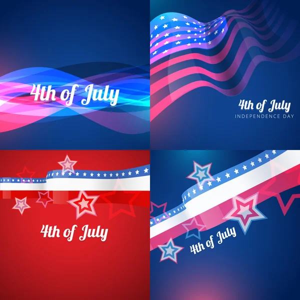 Creative set of american independence day background — Stock Vector