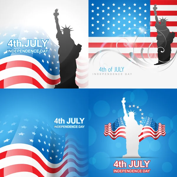 Conjunto creativo de fondo día de la independencia americana — Vector de stock