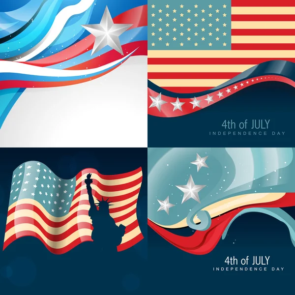 Σύνολο δημιουργική αμερικανική σημαία φόντο — Διανυσματικό Αρχείο