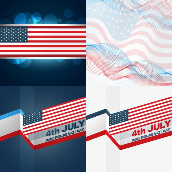 Amerikan bayrağı tasarlamak kümesi — Stok Vektör