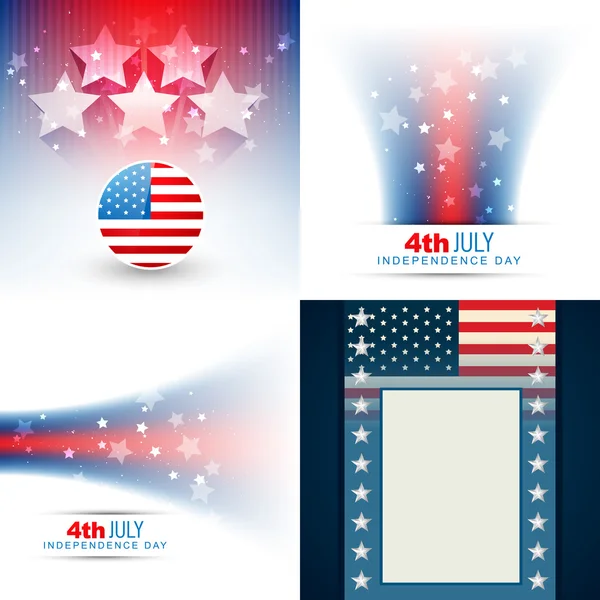 Vector collectie van Amerikaanse vlag ontwerp illustratie — Stockvector